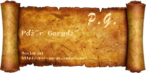 Pór Gergő névjegykártya
